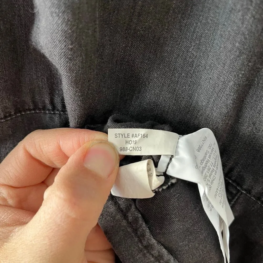 Madewell black mock neck ruffled mini long sleeve cotton dress size 4 academia b - Picture 7 of 8